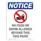 Signmission OSHA Sign, 10" H, Aluminum, No Food Or Drink Allowed Sign With Symbol, Portrait, V-14584 OS-NS-A-710-V-14584 - alternate 1